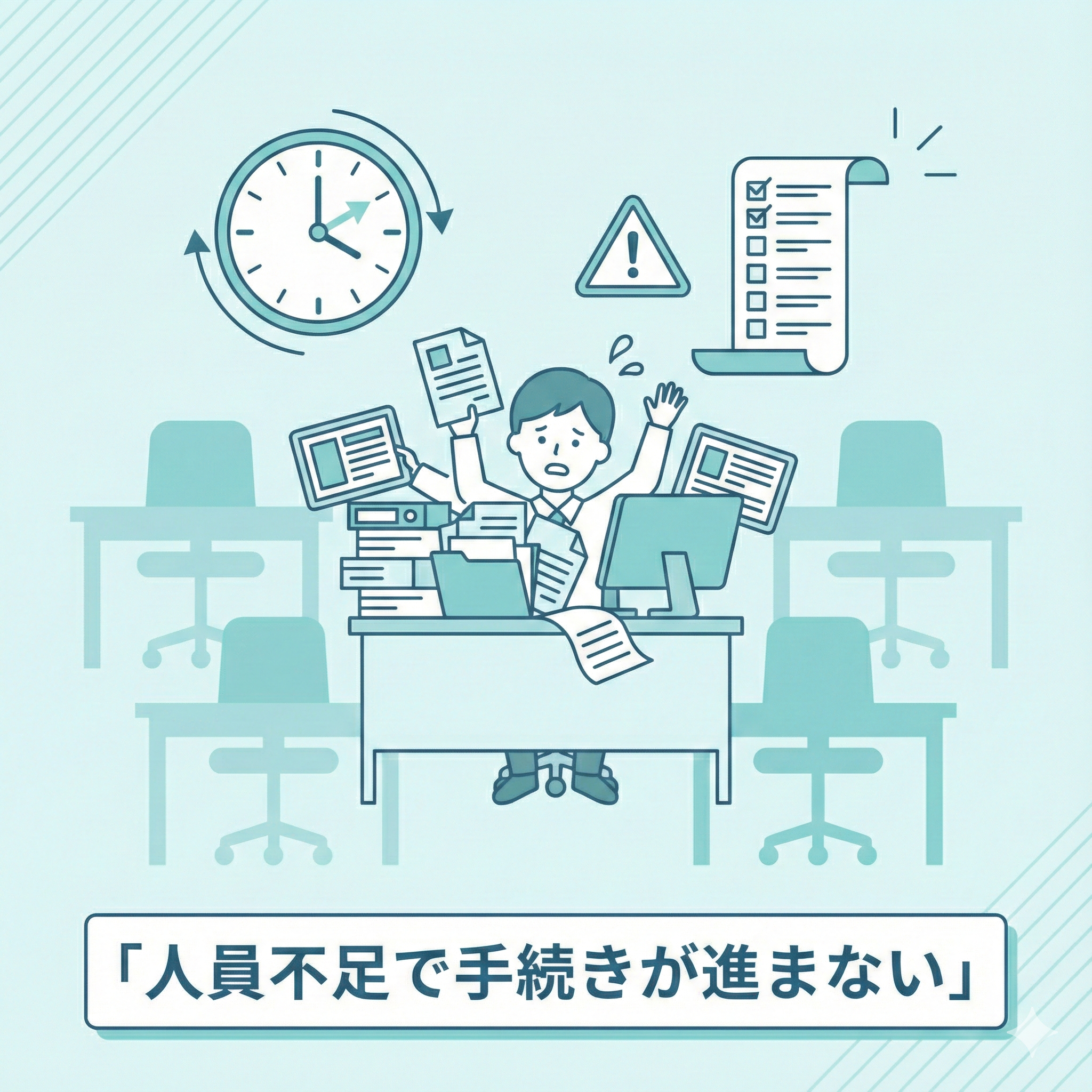 人員不足で手続きが進まない