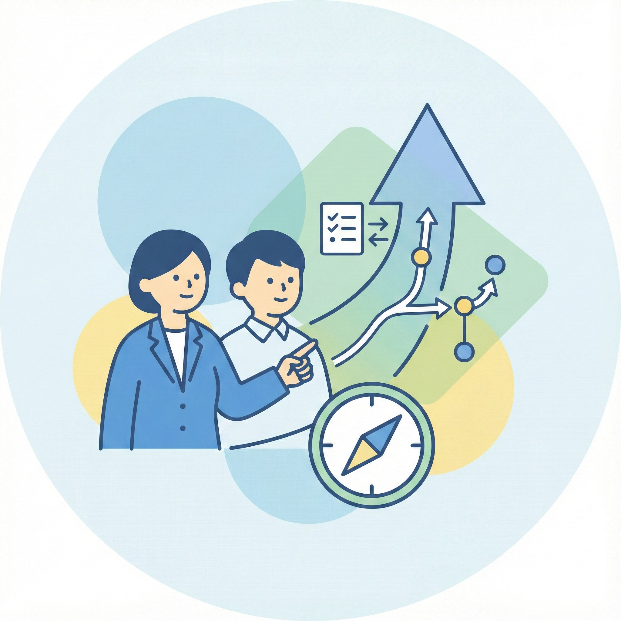 方向性整理のイラスト